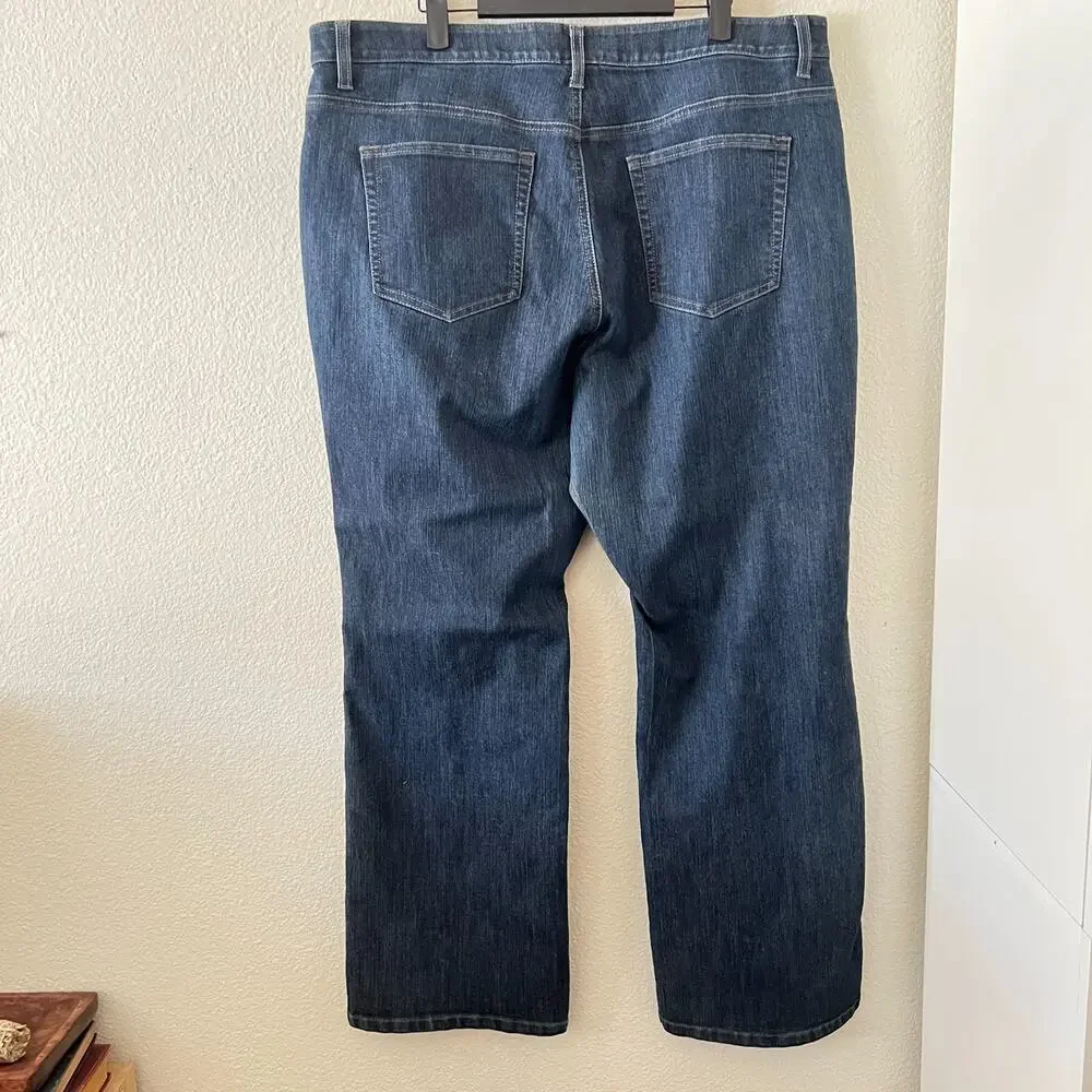 Merona Womens No Gap Elastic Waistband Jeans Sz 20W Straight‎ leg Comfort Basic